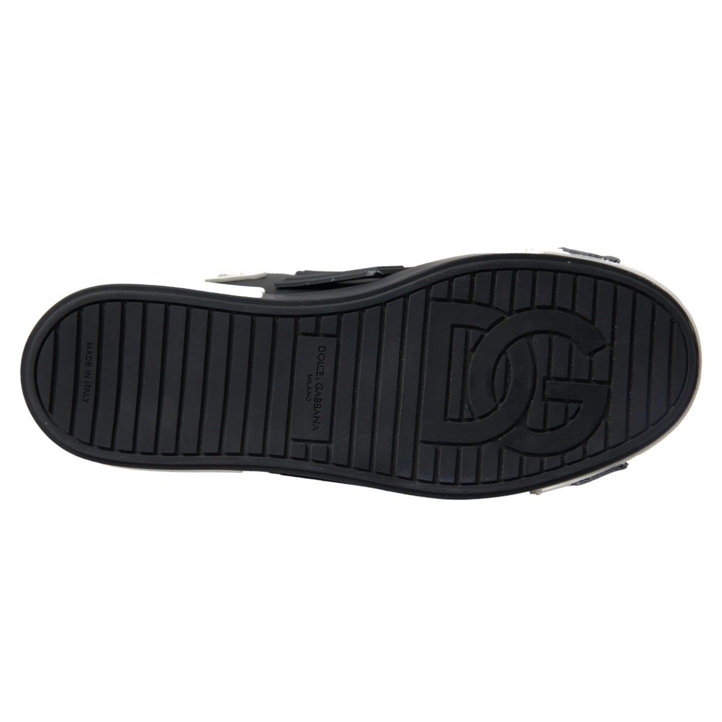 Dolce & Gabbana Black Leather Low Top Sneakers Portofino Shoes Dolce & Gabbana