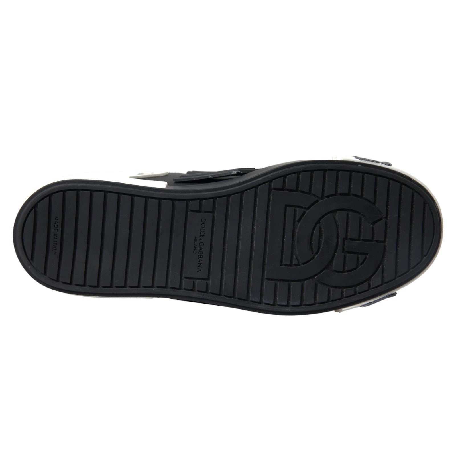 Dolce & Gabbana Black Leather Low Top Sneakers Portofino Shoes Dolce & Gabbana