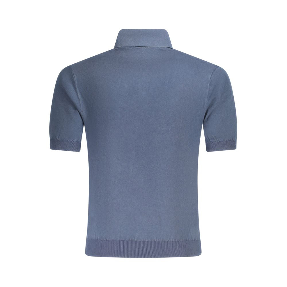 Guess Jeans men's polo shirt in blue cotton, featuring a classic collar and short sleeves.