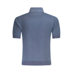 Guess Jeans men's polo shirt in blue cotton, featuring a classic collar and short sleeves.