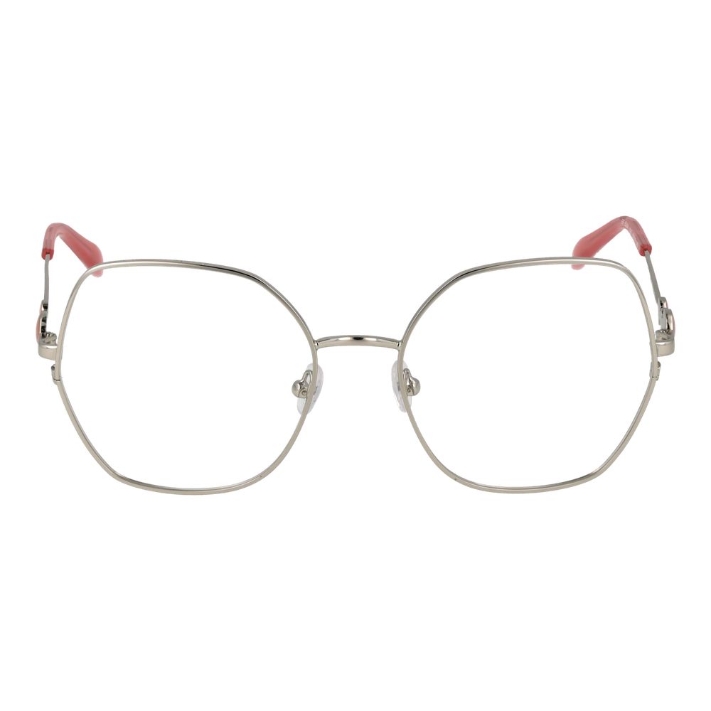 Emilio Pucci gray metal glasses frames with sleek design and clear glass lenses, stylish eyewear for everyday wear.