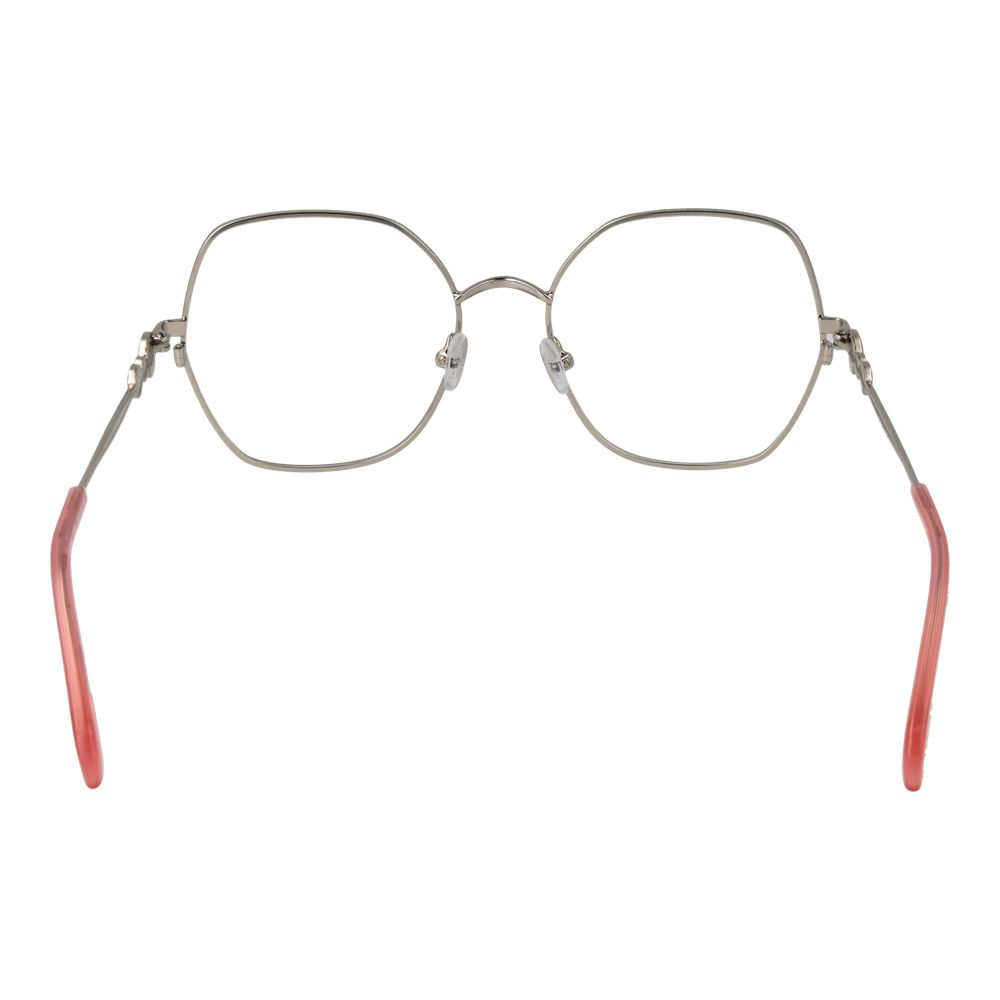 Emilio Pucci gray metal glasses frames with clear glass lenses, sleek and stylish eyewear for a modern look.