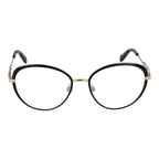Emilio Pucci black metal glasses frames with clear lenses, sleek and modern eyewear design.
