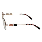 Emilio Pucci black metal glasses frames with clear glass lenses, stylish and lightweight eyewear for modern fashion.