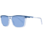 Timberland white plastic sunglasses with rectangular frames and dark lenses, stylish and lightweight eyewear for sun protection.
