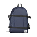 Tommy Hilfiger blue polyurethane men's backpack with adjustable straps and front zip pocket, stylish and durable.
