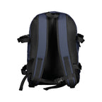 Tommy Hilfiger blue polyurethane men's backpack with adjustable straps and front zipper pocket, stylish and functional.