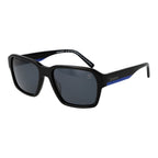 Timberland black acetate sunglasses with sleek rectangular frames and dark tinted lenses, stylish and durable eyewear.