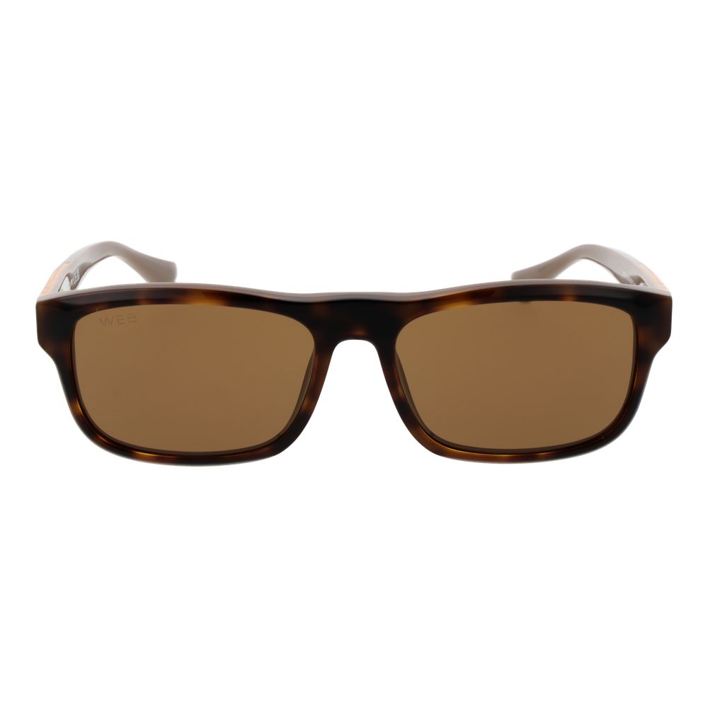 Web Brown Acetate Sunglasses with round frames and tinted lenses, featuring a stylish and classic design for everyday wear.