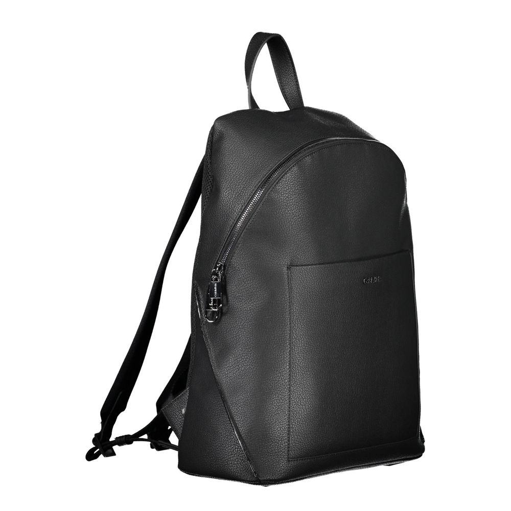 Calvin Klein Nero polyester men's backpack with sleek design and adjustable straps, perfect for everyday use.