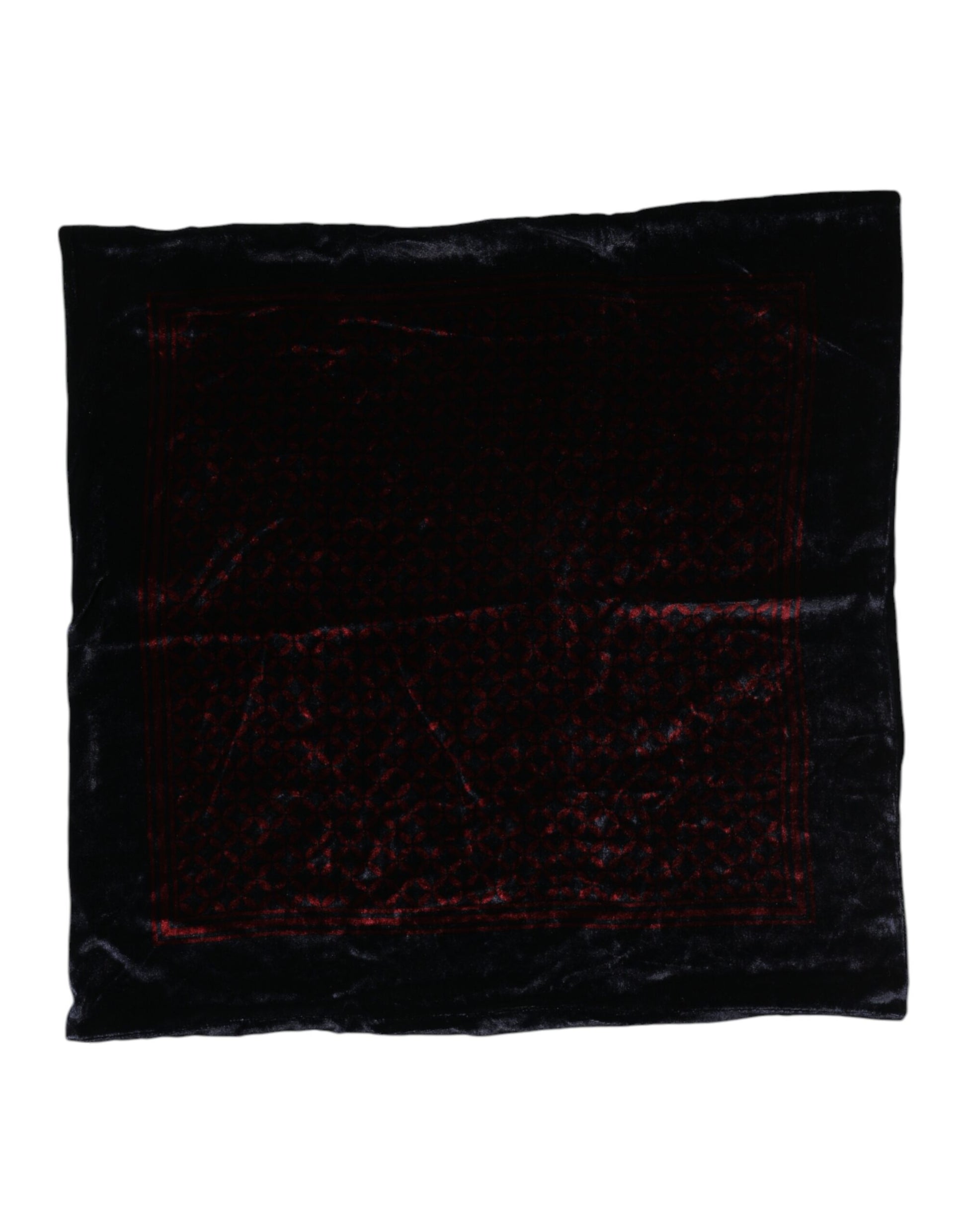 Dolce & Gabbana Black Red Viscose Square Men Foulard Scarf Dolce & Gabbana