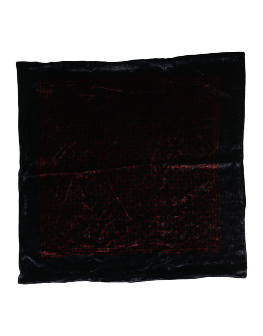 Dolce & Gabbana Black Red Viscose Square Men Foulard Scarf Dolce & Gabbana