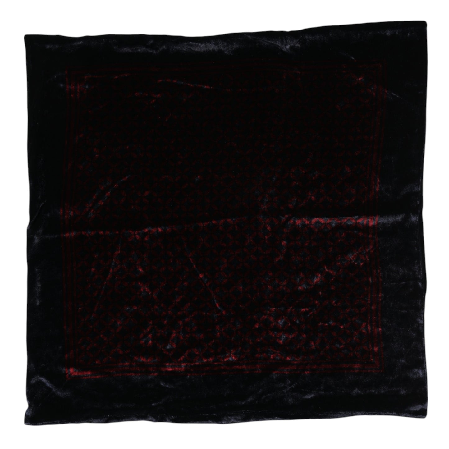 Dolce & Gabbana Black Red Viscose Square Men Foulard Scarf Dolce & Gabbana