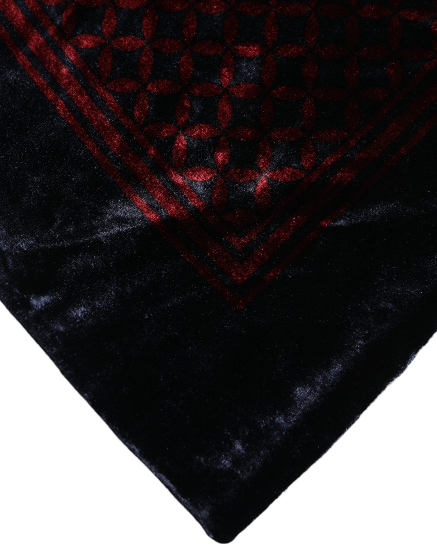 Dolce & Gabbana Black Red Viscose Square Men Foulard Scarf Dolce & Gabbana