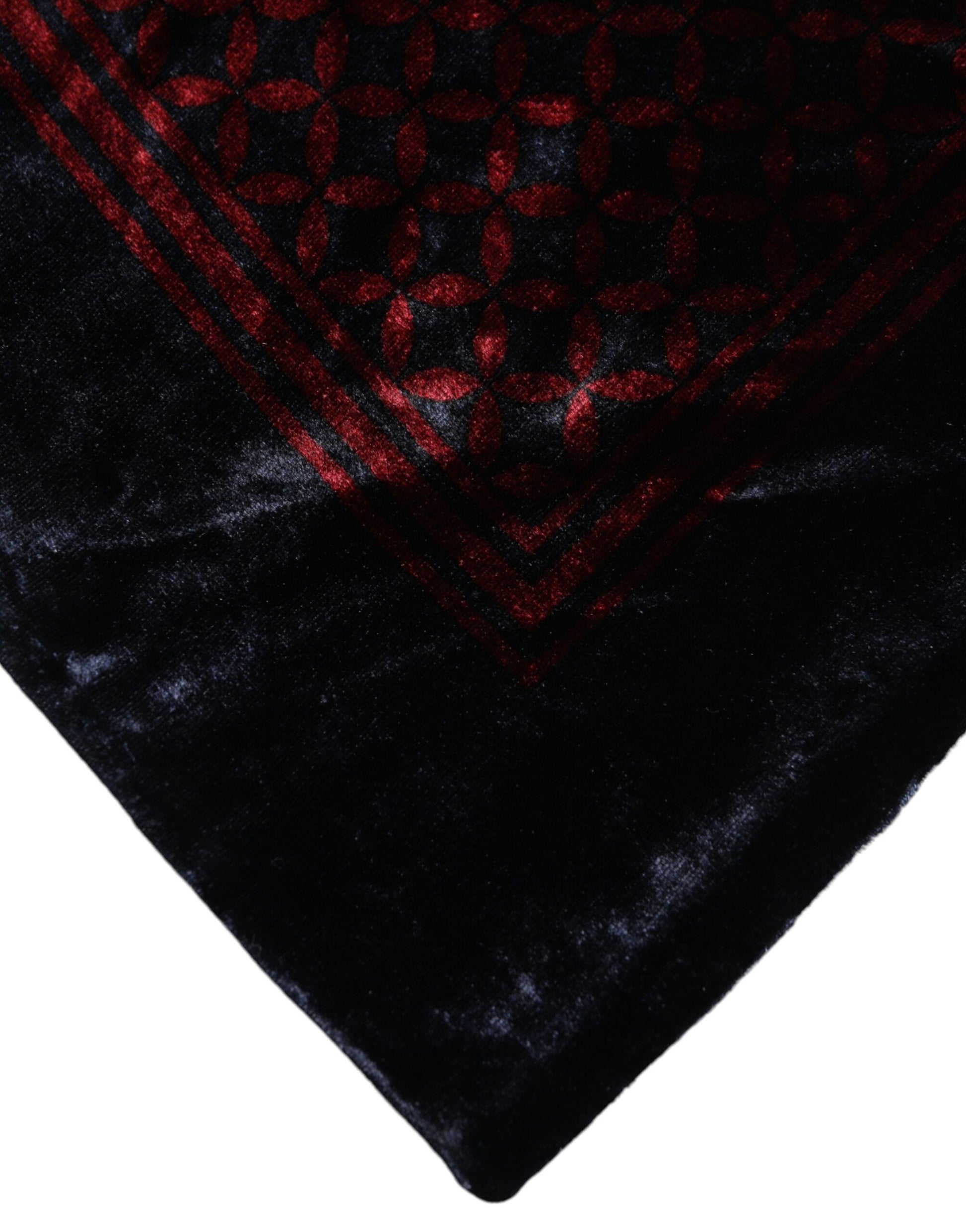 Dolce & Gabbana Black Red Viscose Square Men Foulard Scarf Dolce & Gabbana