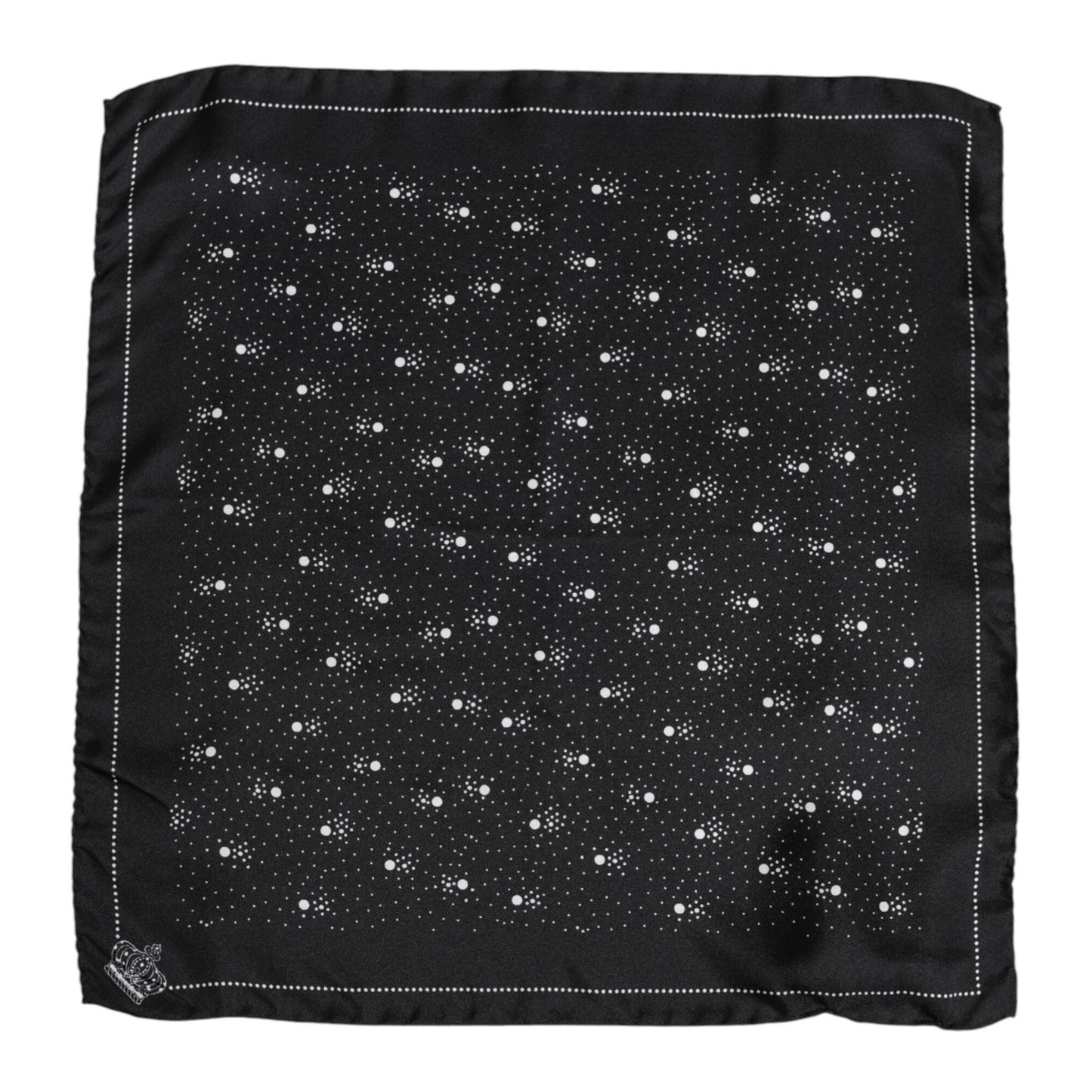 Dolce & Gabbana Black White Printed Square Men Foulard Scarf