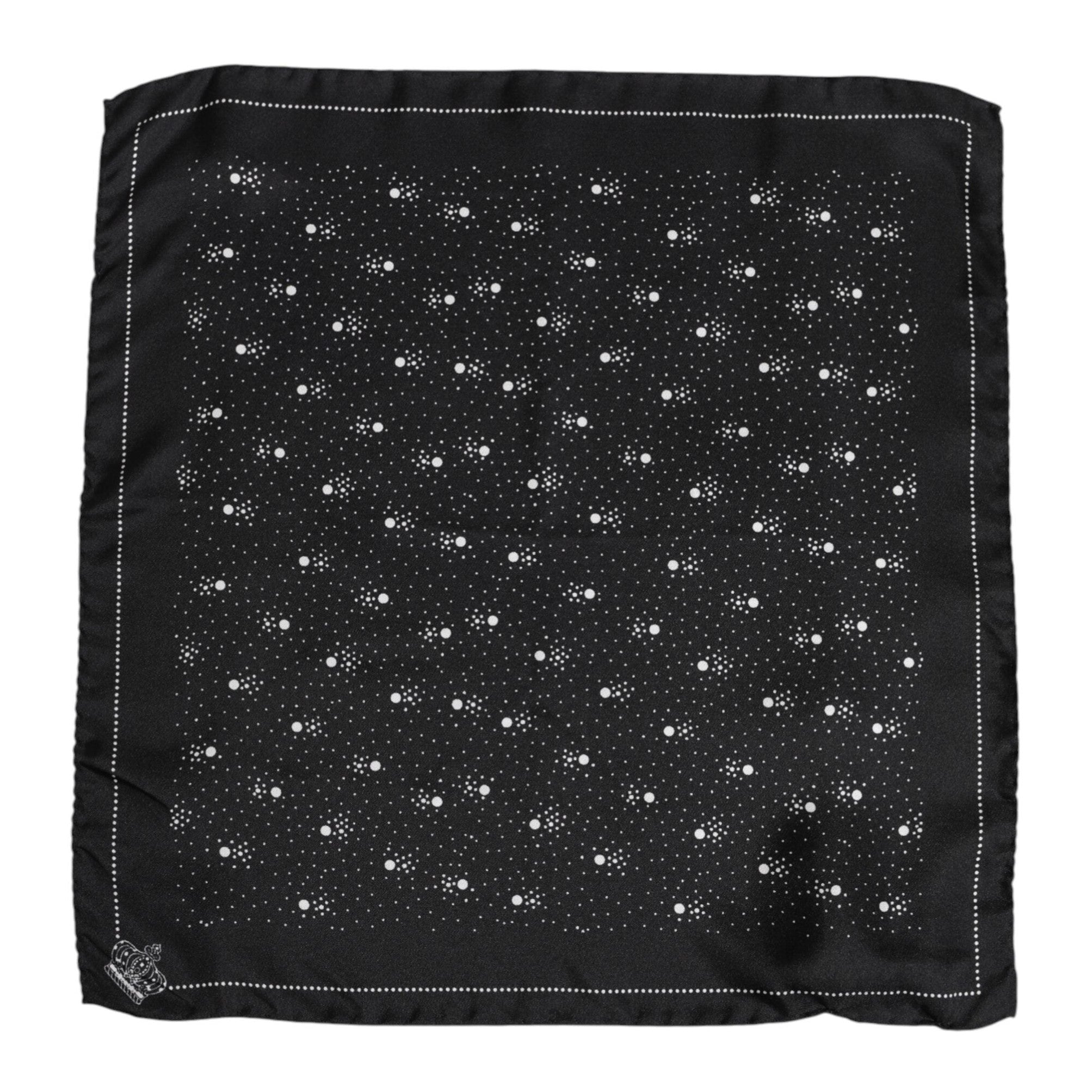 Dolce & Gabbana Black White Printed Square Men Foulard Scarf