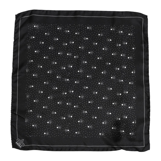 Dolce & Gabbana Black White Printed Square Men Foulard Scarf
