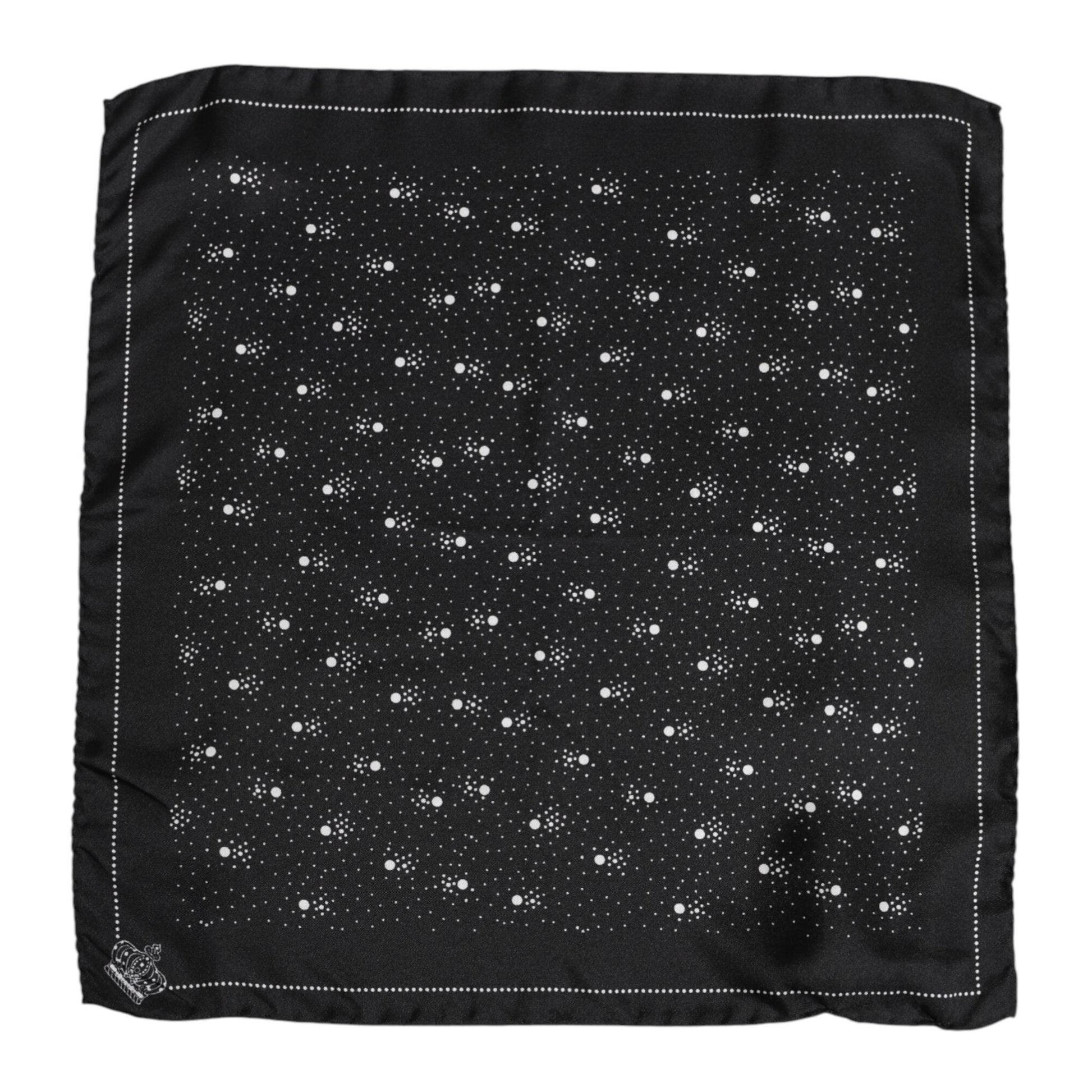 Dolce & Gabbana Black White Printed Square Men Foulard Scarf