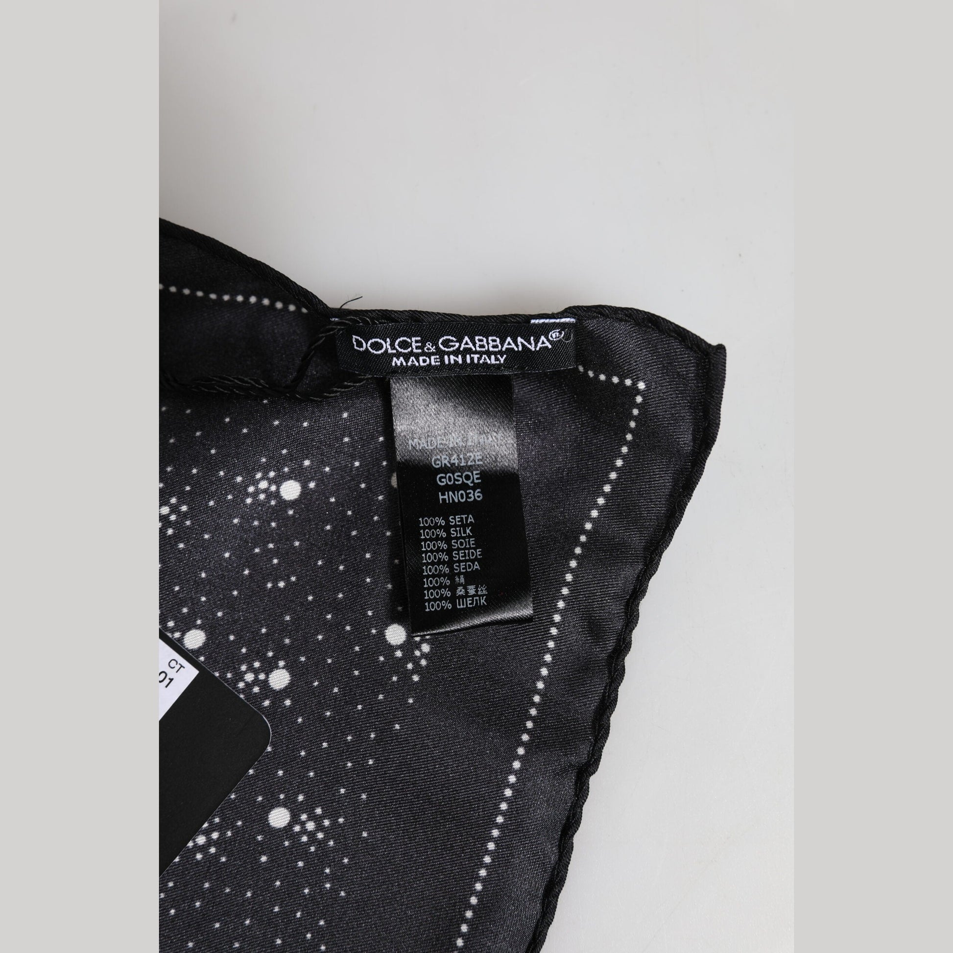Dolce & Gabbana Black White Printed Square Men Foulard Scarf