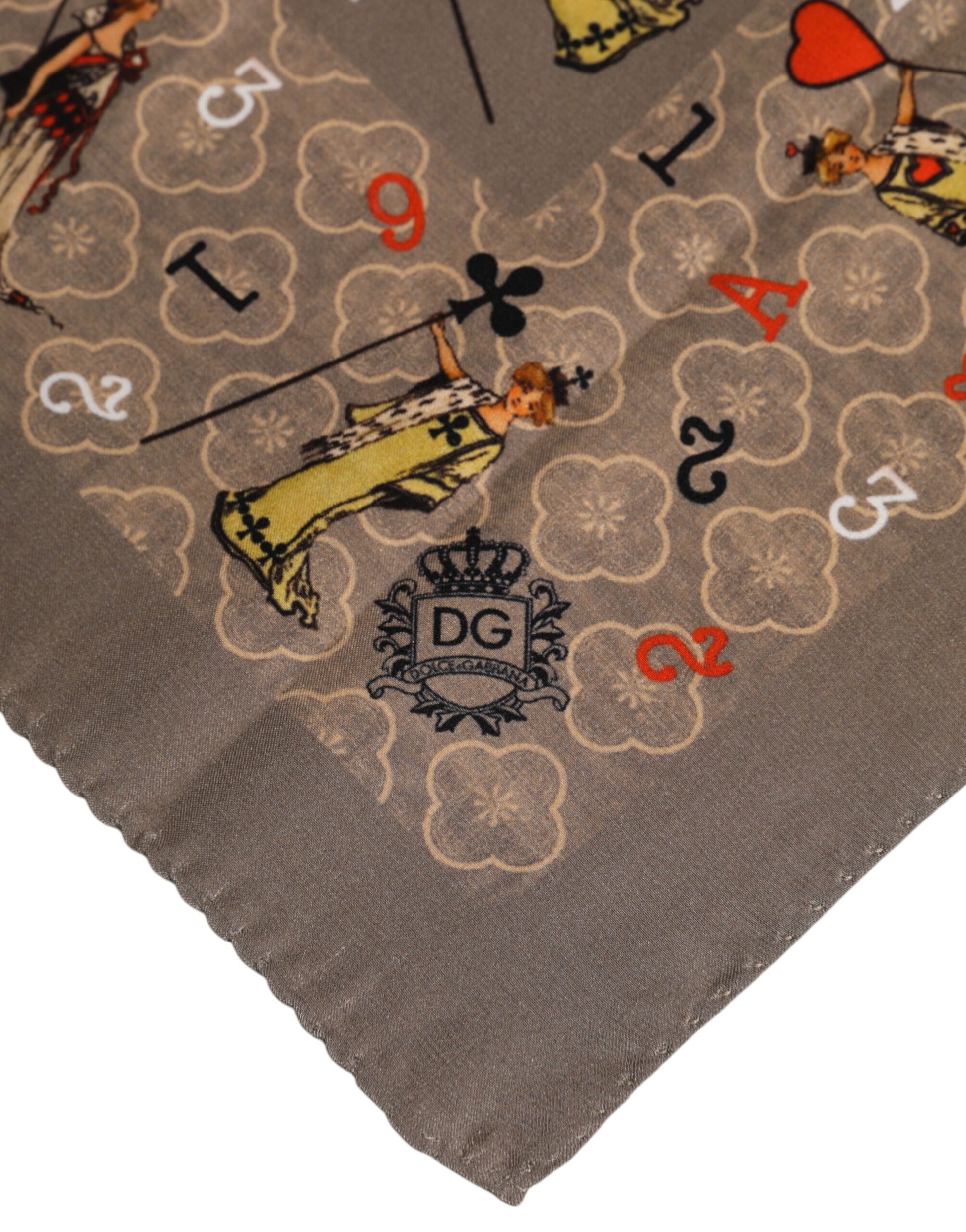 Dolce & Gabbana Brown Silk Printed Square Men Foulard Scarf Dolce & Gabbana