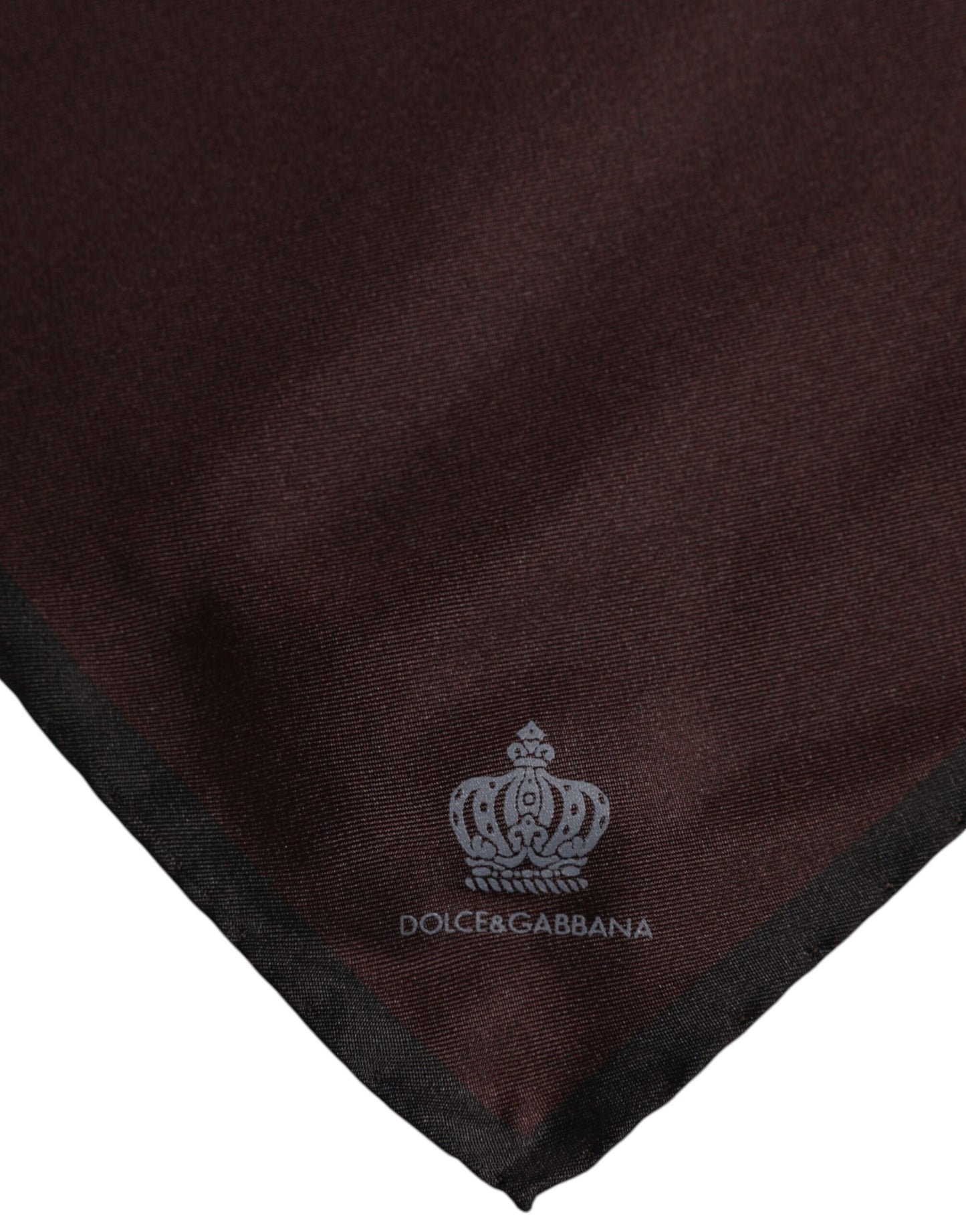 Dolce & Gabbana Brown DG Crown Silk Square Men Foulard Scarf Dolce & Gabbana
