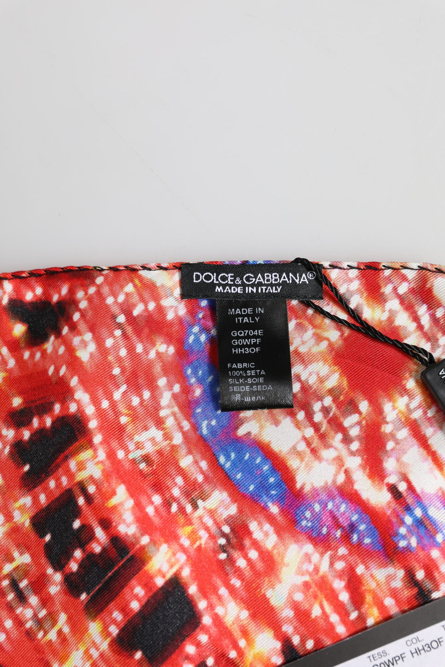 Dolce & Gabbana Black Multicolor Print Square Foulard Scarf Dolce & Gabbana