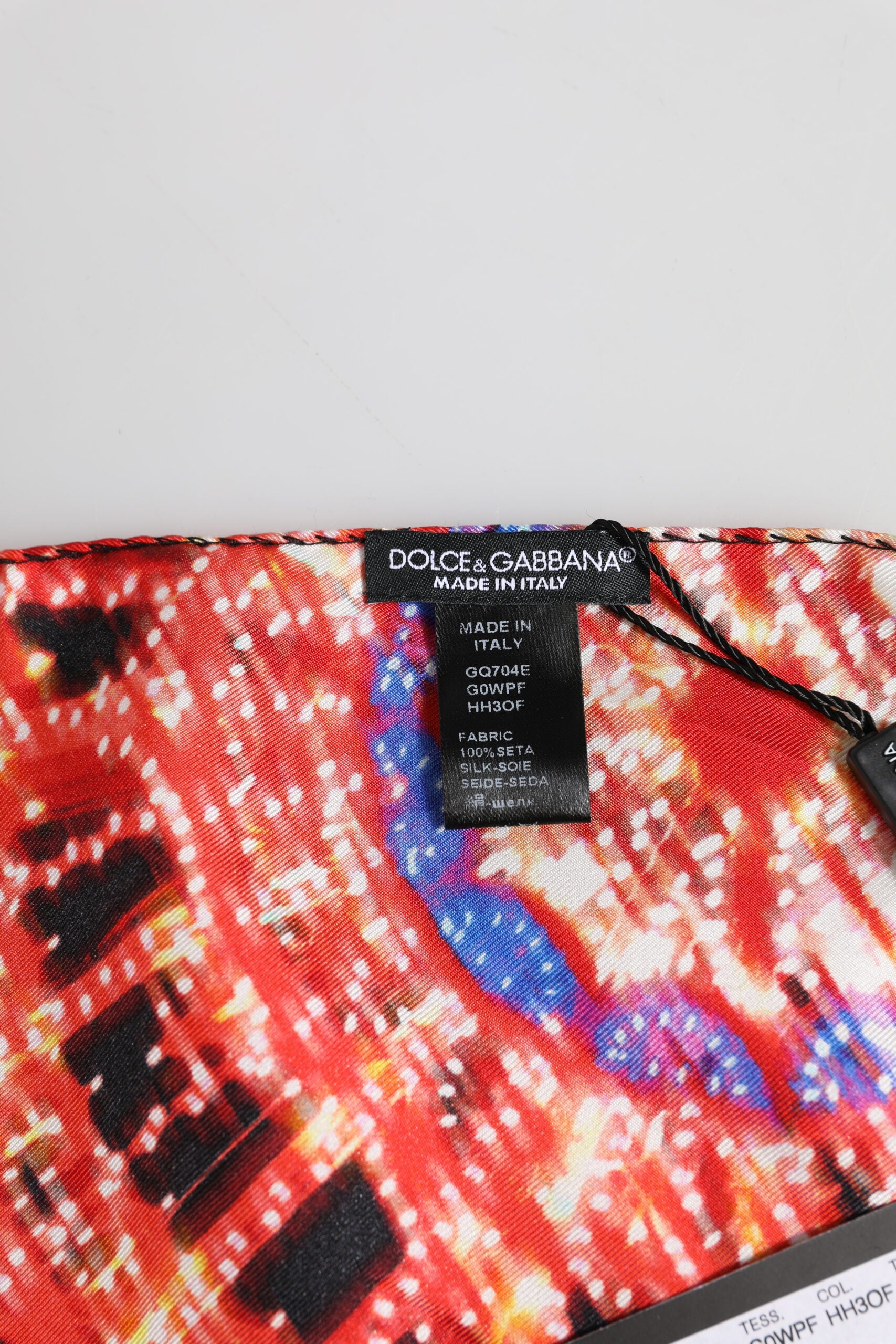Dolce & Gabbana Black Multicolor Print Square Foulard Scarf Dolce & Gabbana