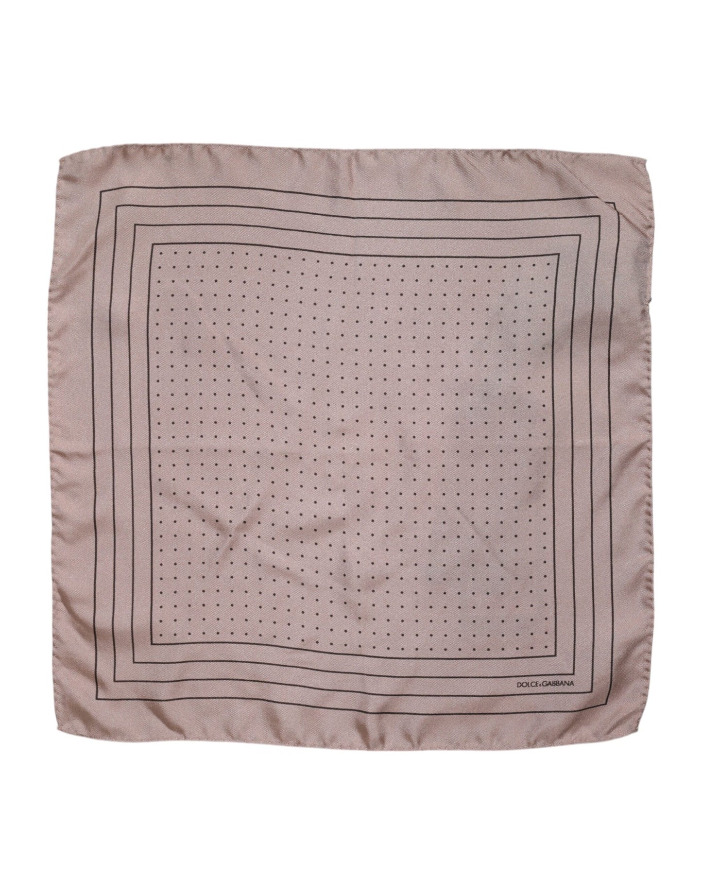 Dolce & Gabbana Beige Dotted Silk Square Men Foulard Scarf Dolce & Gabbana