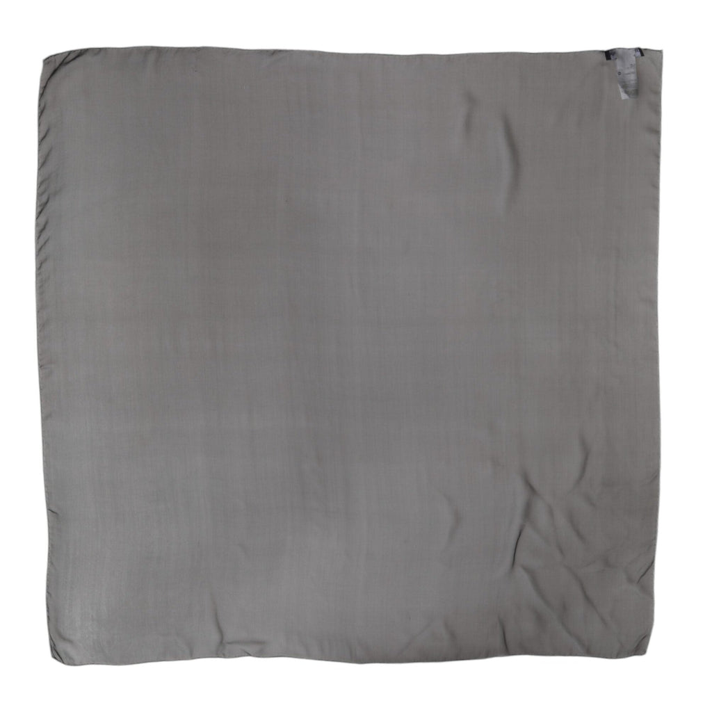 Dolce & Gabbana Gray Black Silk Square Women Foulard Scarf