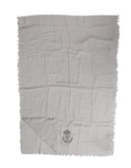 Dolce & Gabbana Gray DG Crown Neck Warmer Wrap Shawl Scarf