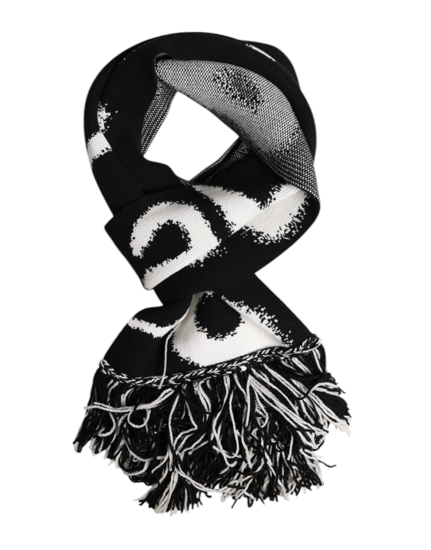 Dolce & Gabbana Black Logo Neck Warmer Wrap Men Shawl Scarf Dolce & Gabbana