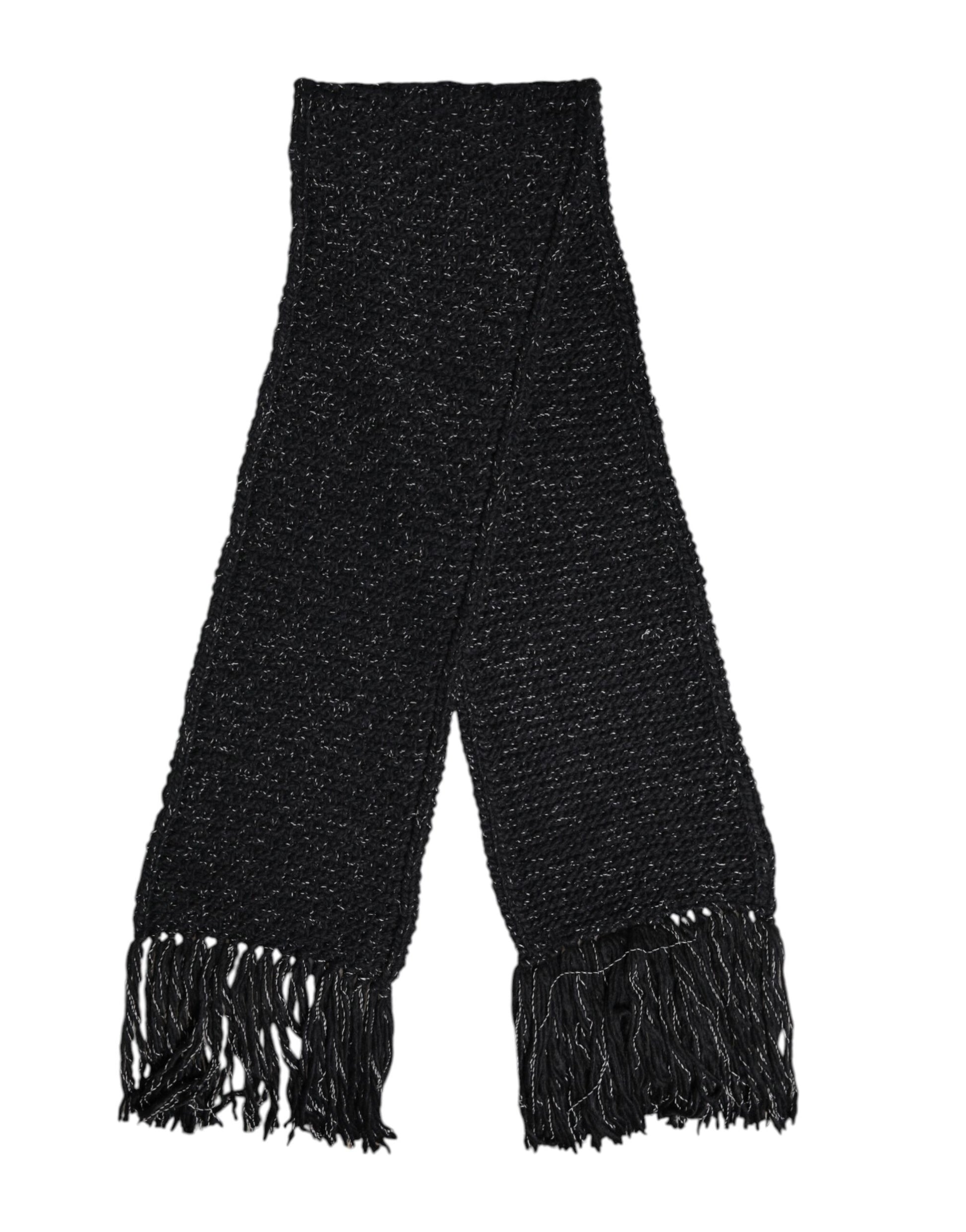 Dolce & Gabbana Black Cashmere Neck Warmer Wrap Shawl Scarf Dolce & Gabbana