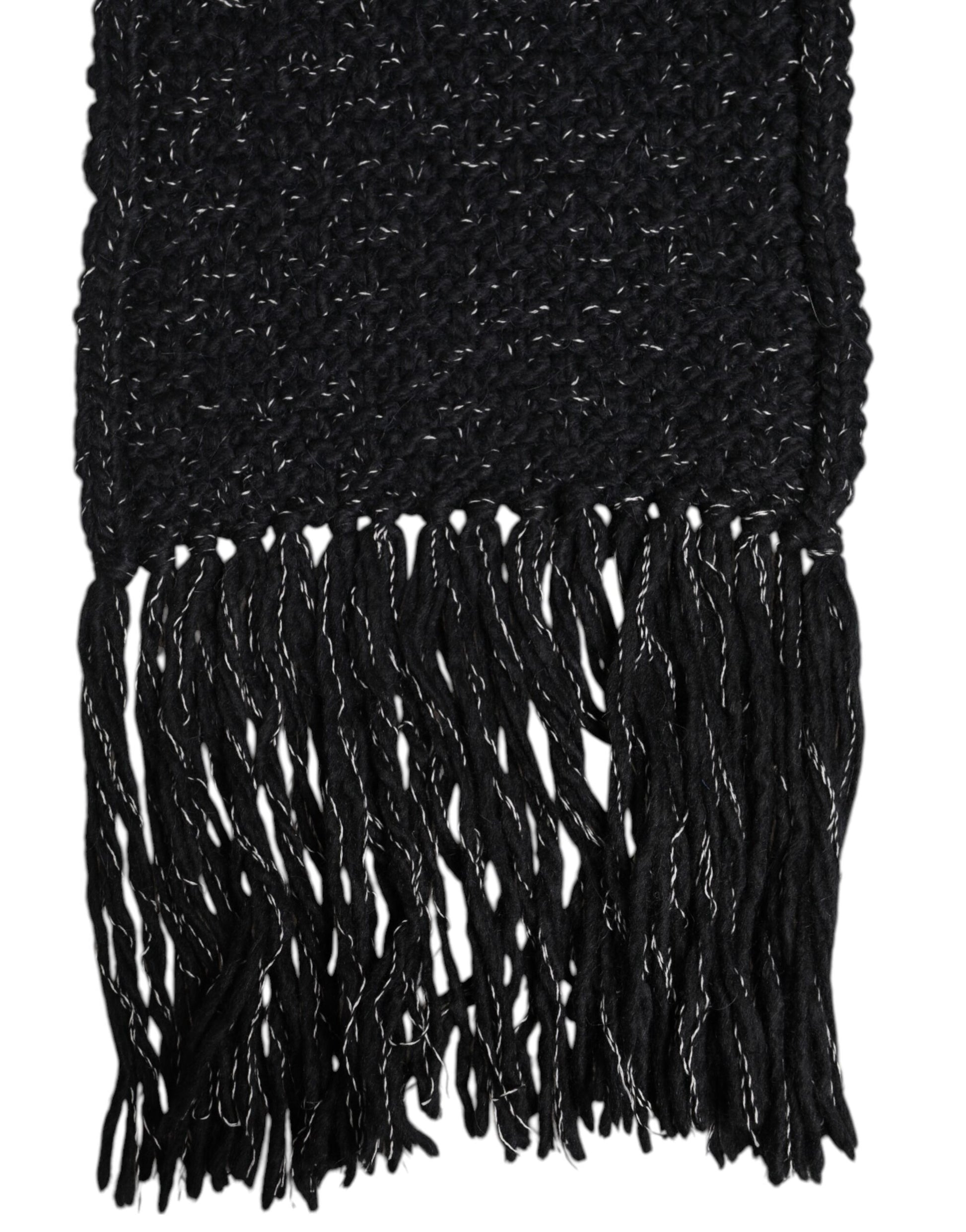 Dolce & Gabbana Black Cashmere Neck Warmer Wrap Shawl Scarf Dolce & Gabbana