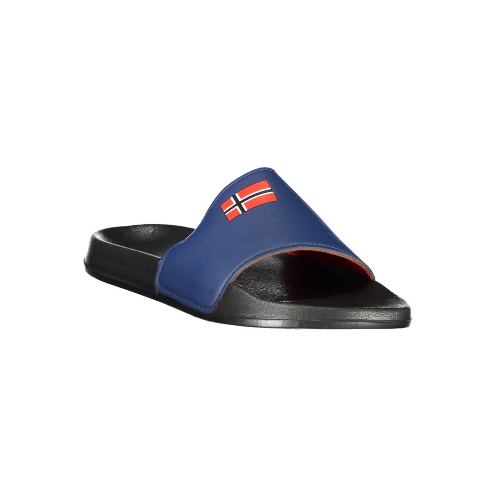 Black plastic men's slippers by Norway 1963, featuring a simple slip-on design and comfortable fit.