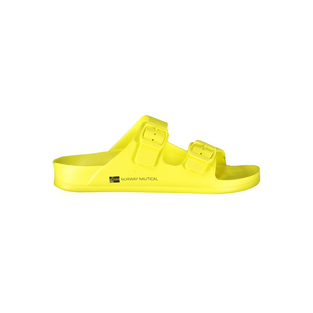 Norway 1963 Giallo Plastica women's ciabatta sandals with yellow plastic straps and open-toe design.