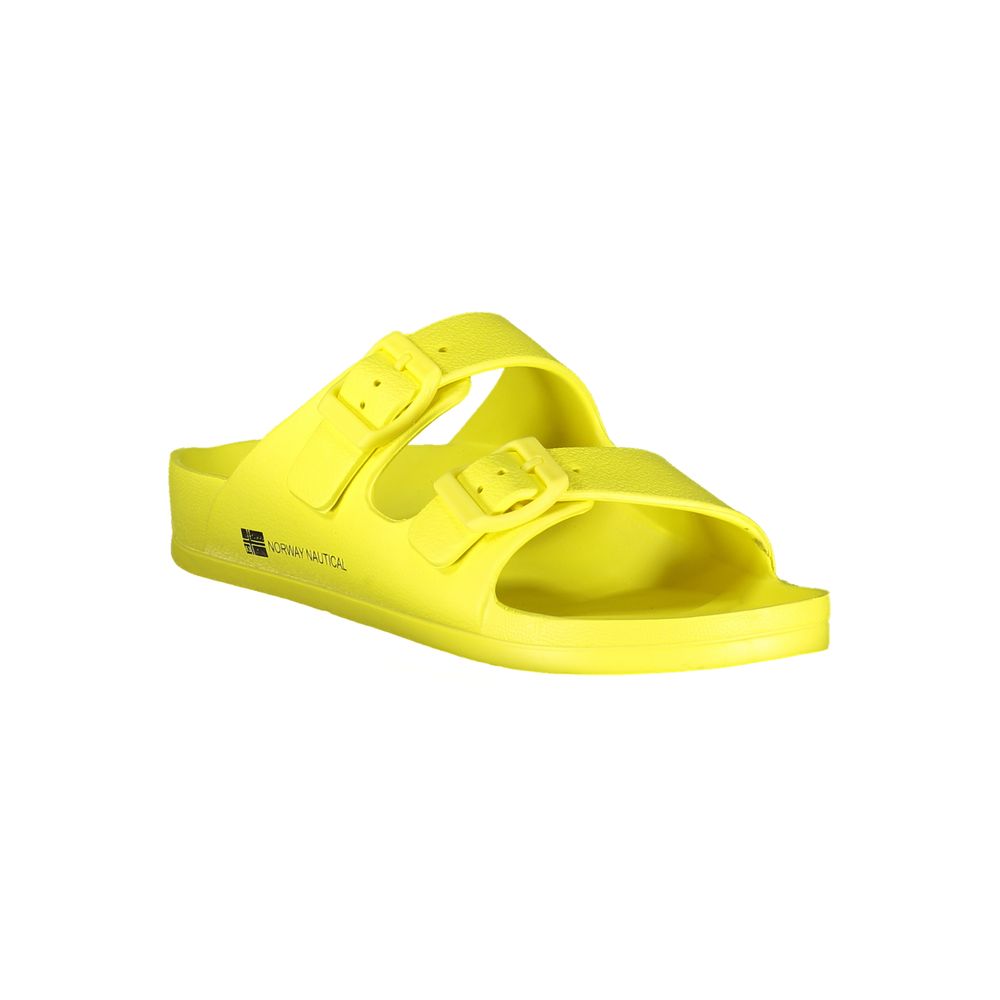 Norway 1963 Giallo Plastica women's ciabatta sandals with yellow plastic straps and comfortable slip-on design.