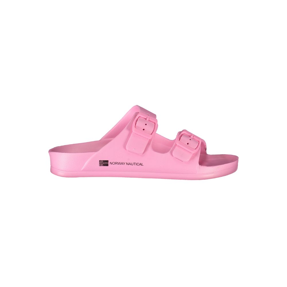 Norway 1963 Rosa Plastica Donna Ciabatta sandals with open toe and slip-on design, pink plastic material.