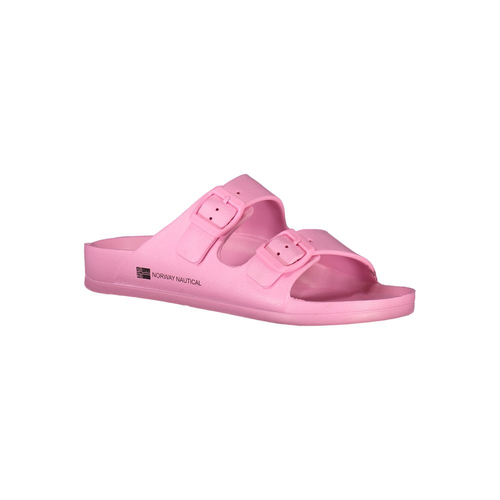 Norway 1963 Rosa Plastica Donna Ciabatta in pink with slip-on design and open toe, casual footwear for women.