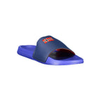 Norway 1963 blue plastic men's slippers, lightweight slip-on footwear with textured soles and simple design.
