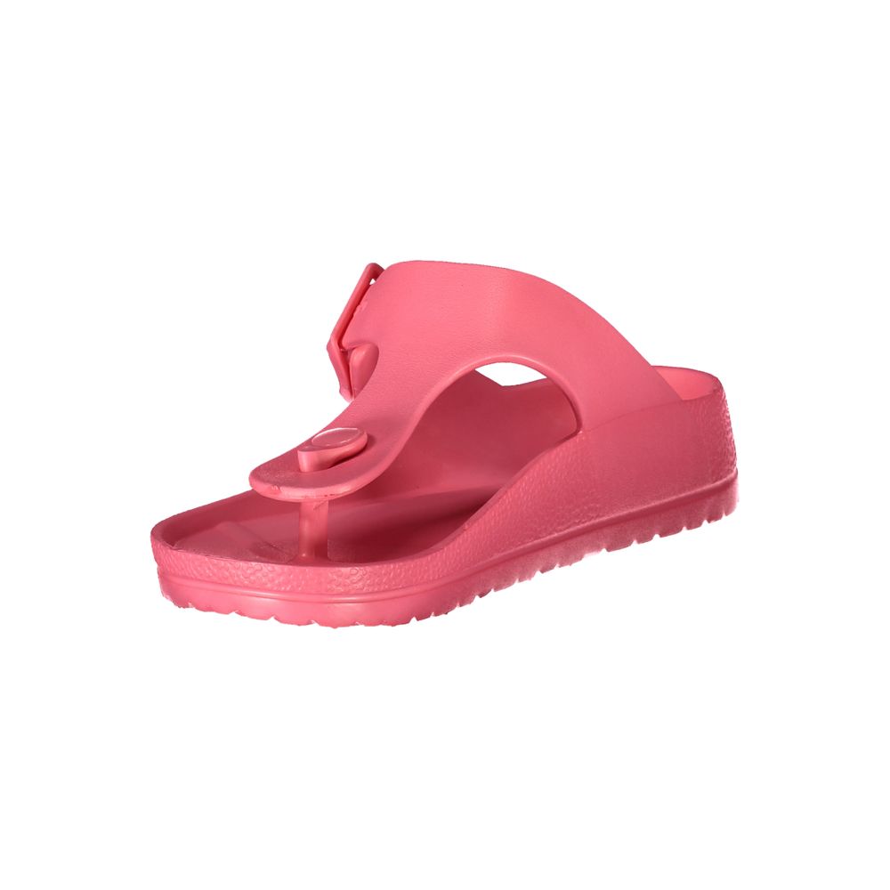 Norway 1963 Rosa Plastica Donna Ciabatta in pink with slip-on design and textured sole, casual comfortable footwear for women.