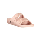 Norway 1963 Rosa Plastica women’s ciabatta sandals with pink plastic straps and comfortable sole, stylish footwear for women.