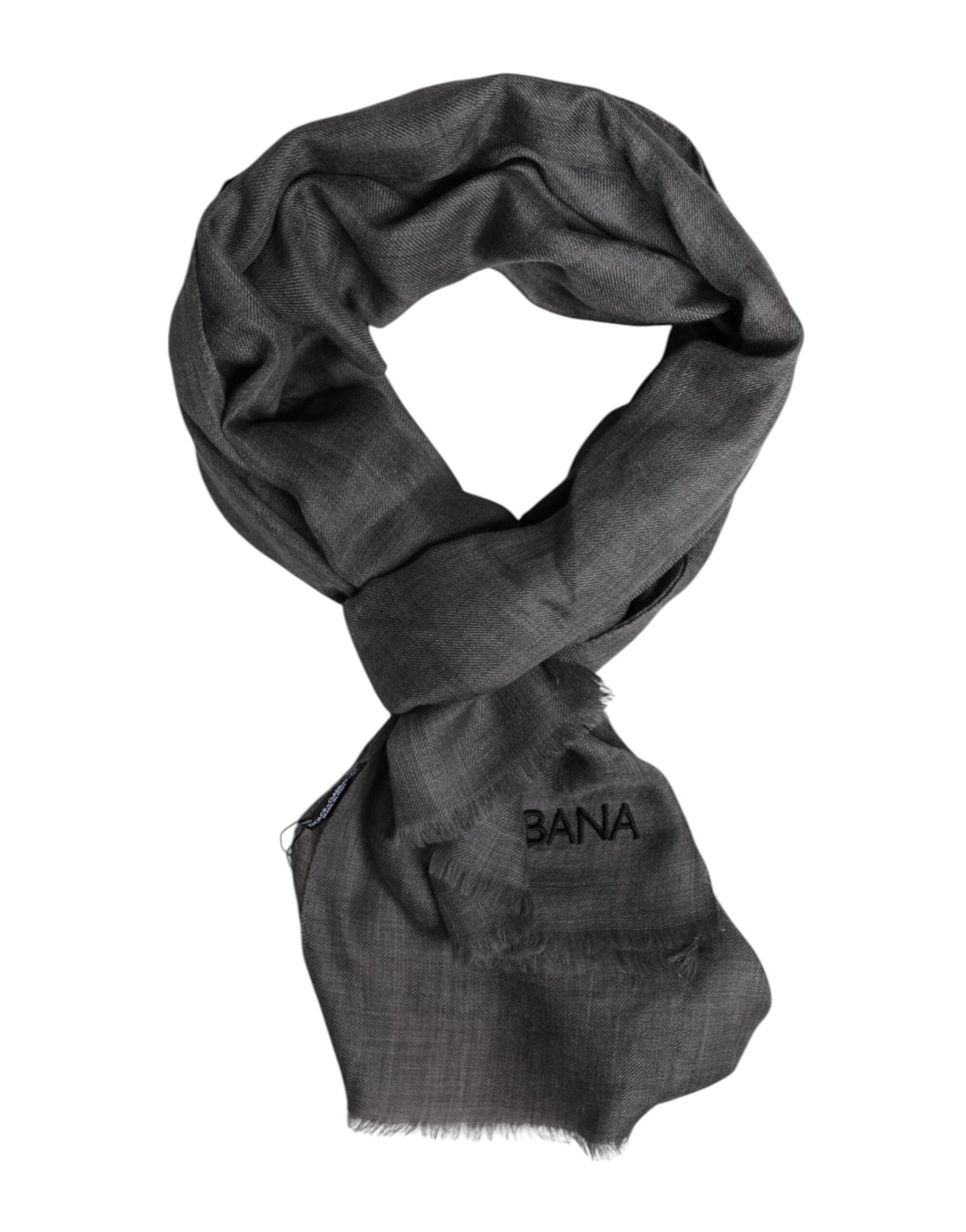 Dolce & Gabbana Gray Logo Print Neck Warmer Wrap Shawl Scarf Dolce & Gabbana