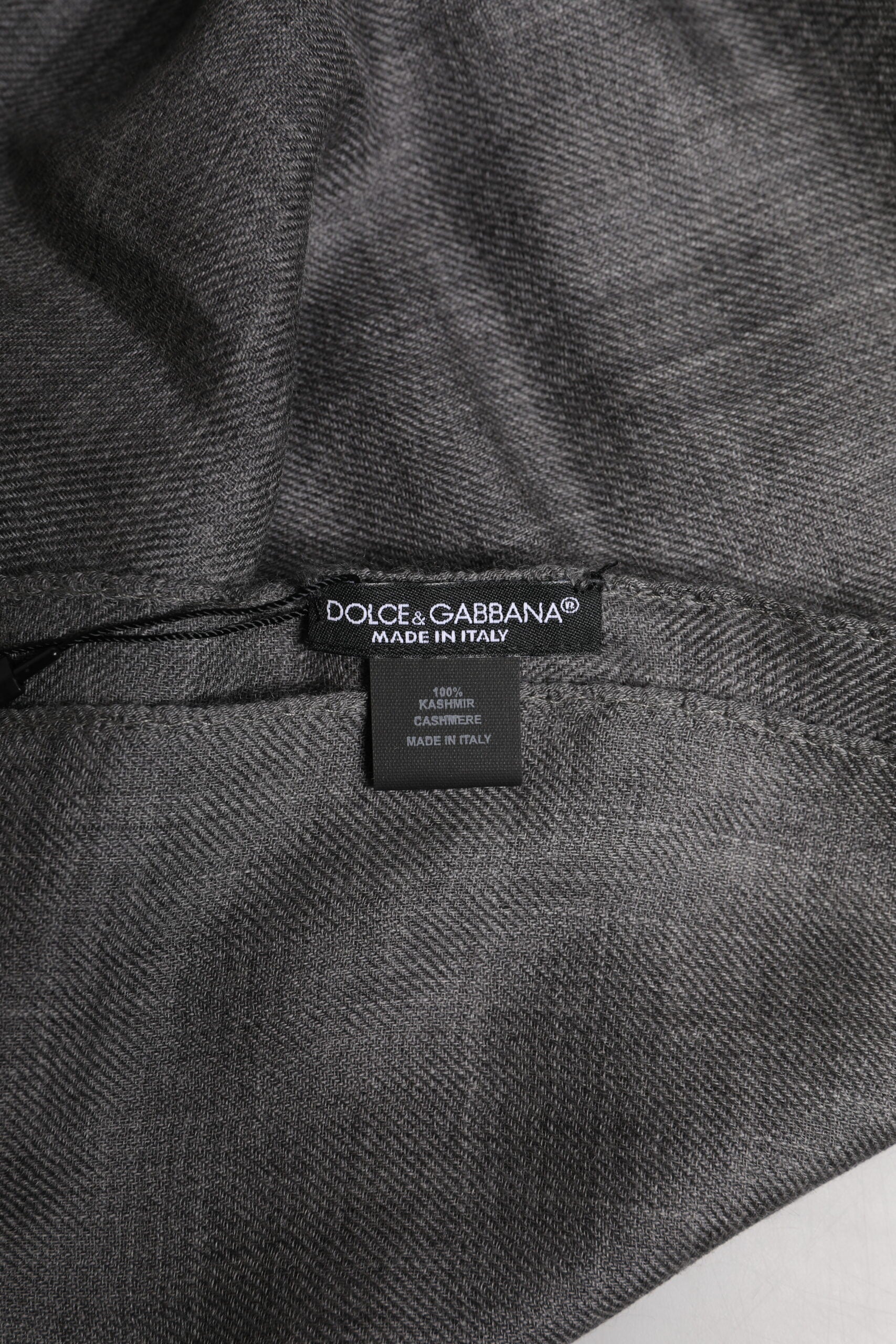 Dolce & Gabbana Gray Logo Print Neck Warmer Wrap Shawl Scarf Dolce & Gabbana