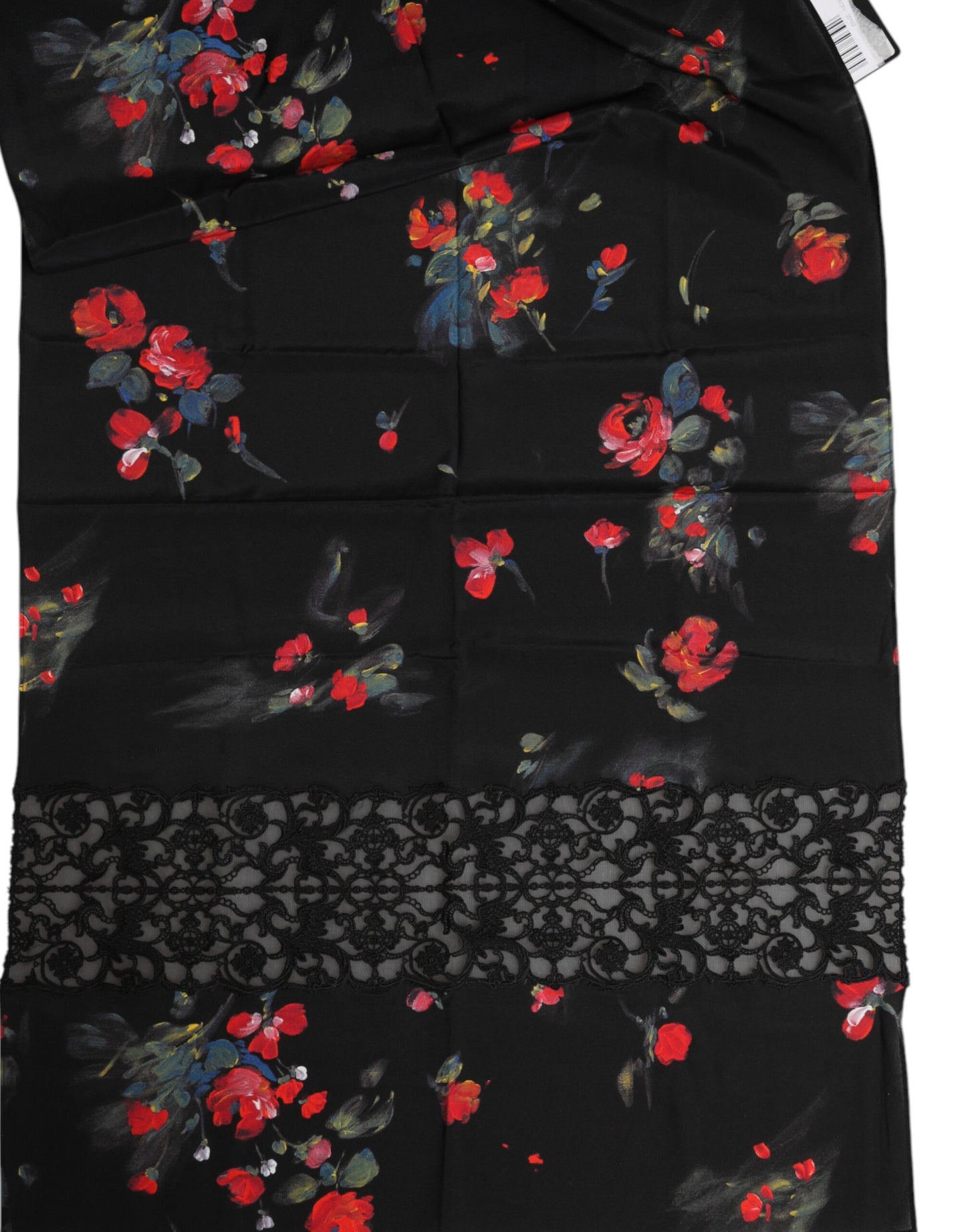 Dolce & Gabbana Black Floral Print Neck Warmer Wrap Scarf Dolce & Gabbana