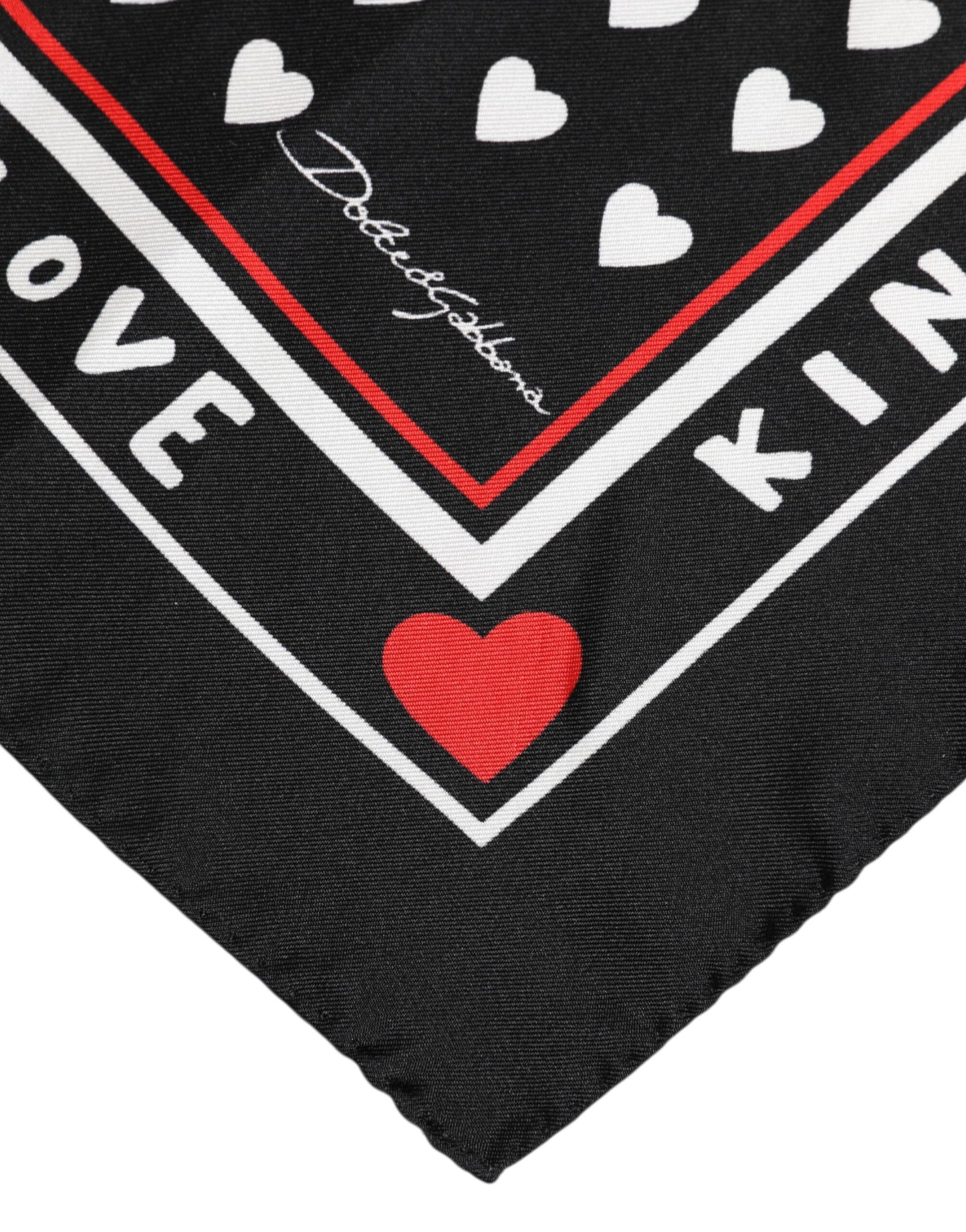 Dolce & Gabbana Black Printed Silk Square Men Foulard Scarf Dolce & Gabbana