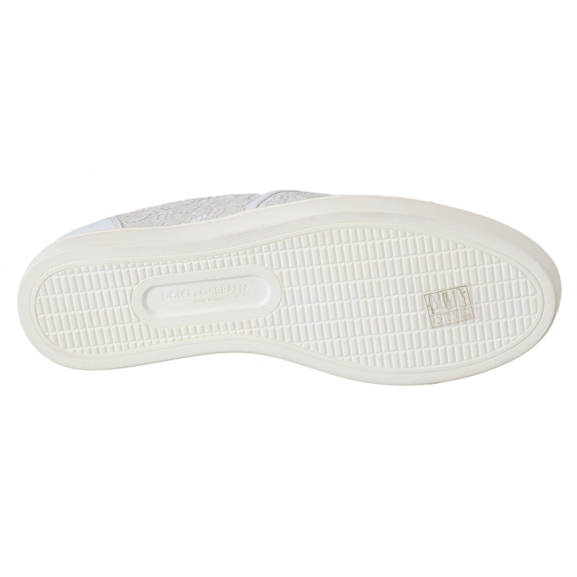 Dolce & Gabbana White Leather Lace Slip On Loafers Shoes Dolce & Gabbana