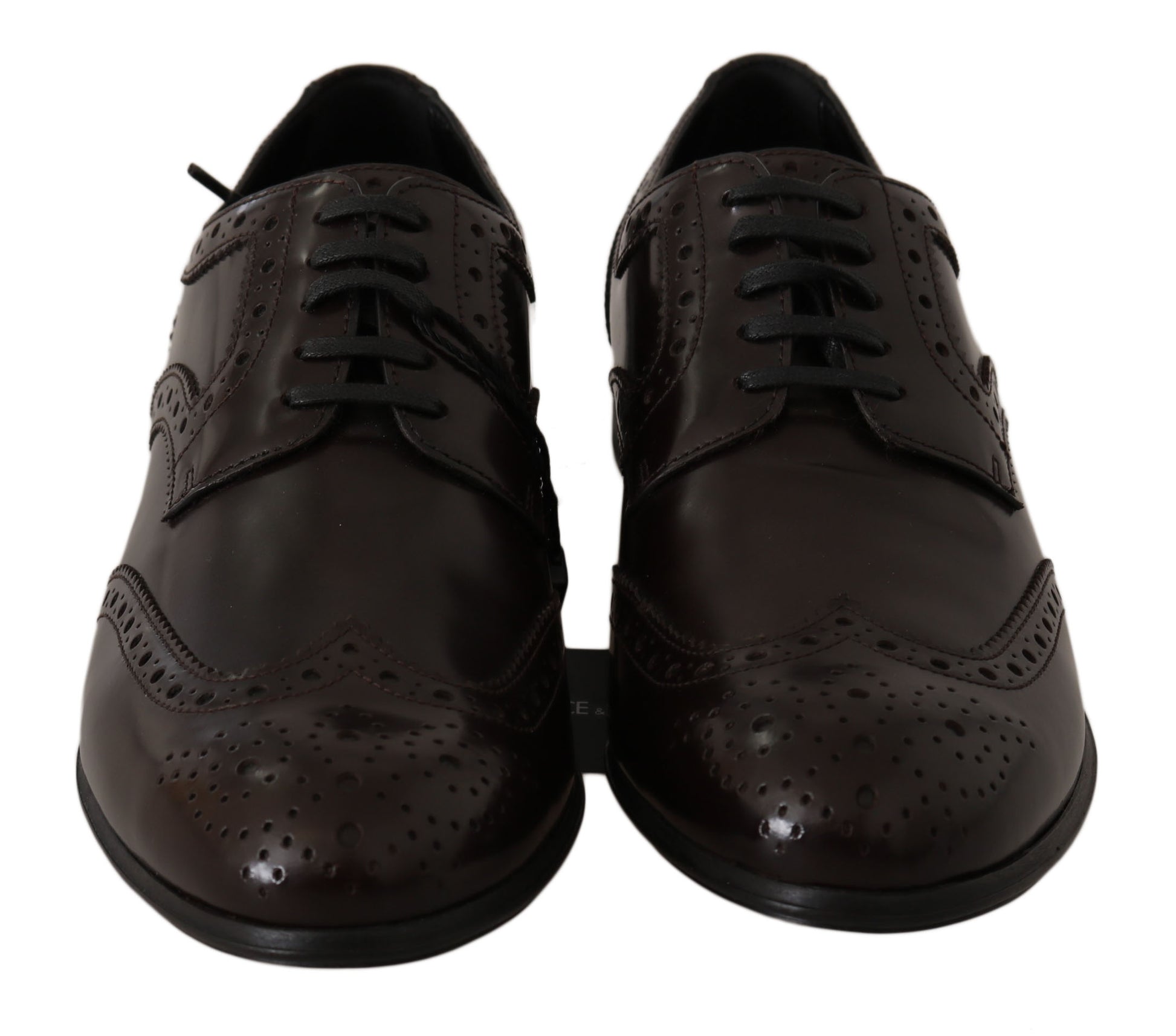 Dolce & Gabbana Brown Leather Broques Oxford Wingtip Shoes Dolce & Gabbana