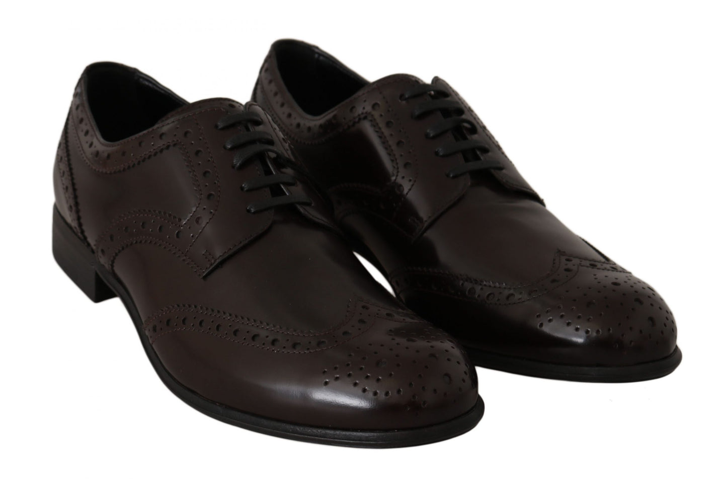 Dolce & Gabbana Brown Leather Broques Oxford Wingtip Shoes Dolce & Gabbana