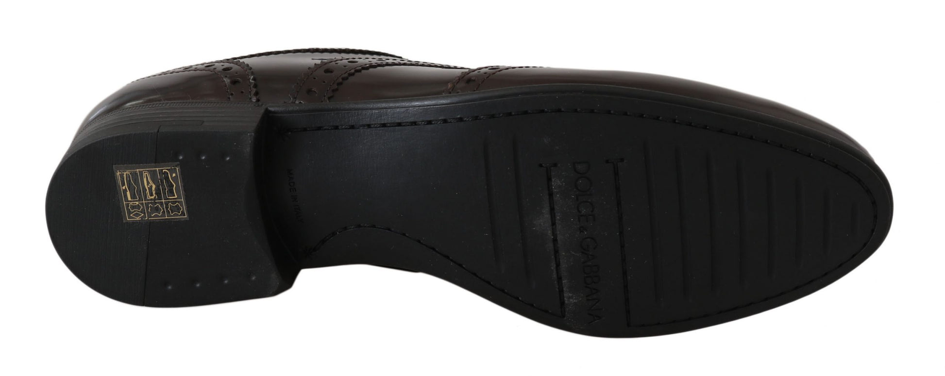 Dolce & Gabbana Brown Leather Broques Oxford Wingtip Shoes Dolce & Gabbana